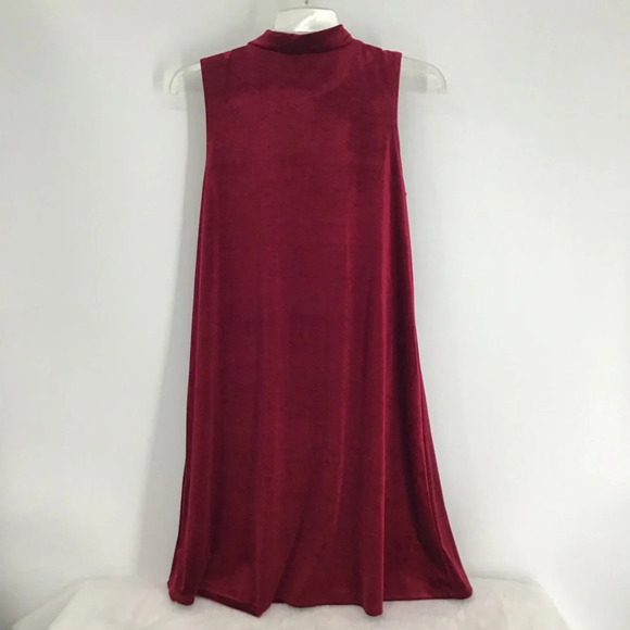 Nick & Nash Sleeveless Stretch Velvet Dress Burgandy Holiday Party Size Medium - Picture 2 of 7